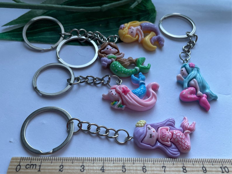 Mini Mermaid Keychain, Novelty Keychain, mermaid keyrings, Christmas Keychains, swimming gifts image 9