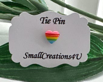 Rainbow Heart Lapel Pin, heart Pin, heart Lapel Pin, Blouse accessories, dress Pin, dress pin