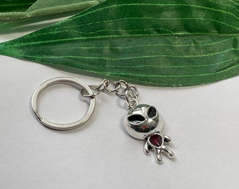 Alien Keychain, novelty Keychains, teens keychains, Alien Keyrings, birthday gifts, Outerspace keychain