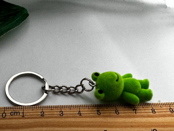 Fuzzy Frog Keychain, Novelty Keychain, Froggy Keyrings, Tween
