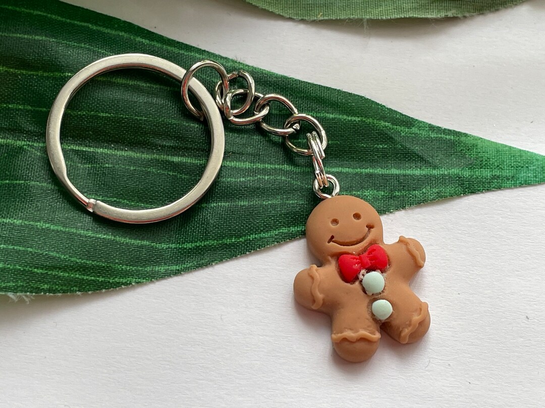 Gingerbread Man Keychain, Novelty Keychain, Gingerbread Man Keyrings, Christmas Keychains Etsy