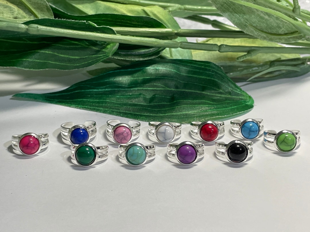 Child's Adjustable Gemstone Ring, Kids Rings, Girls Rings, Stone ...