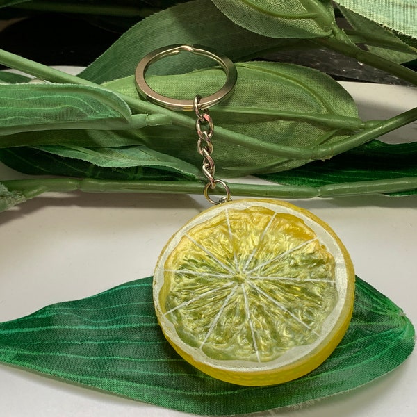 Slice of Lemon Keychains, novelty keychains, lemon slice keyrings, birthday gifts,Tween gifts, teen gifts, lemon gifts