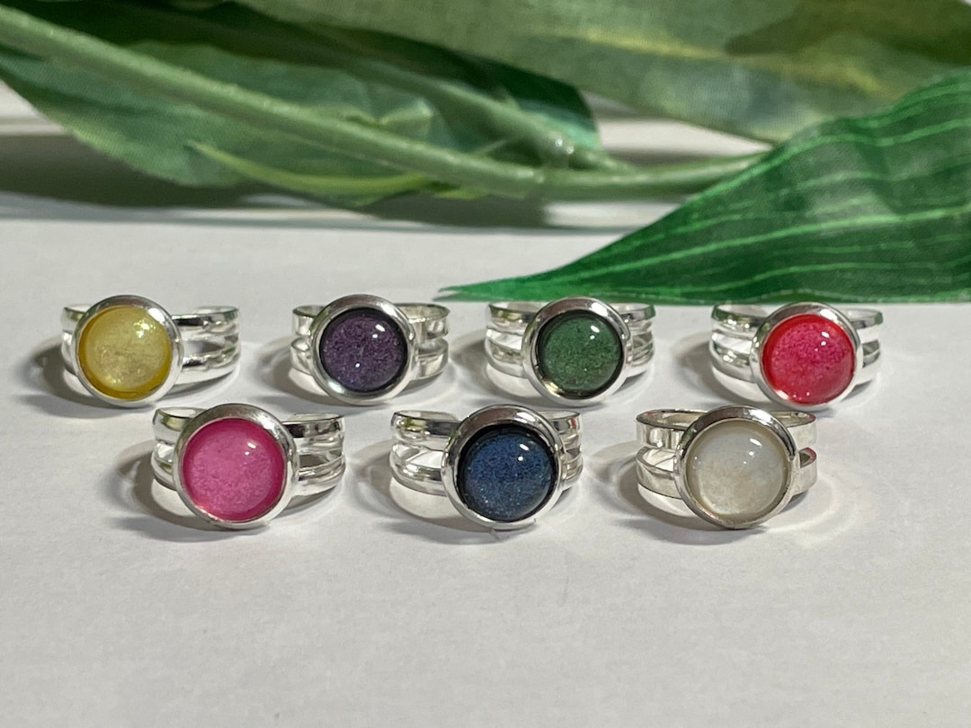 Child's Adjustable Shimmer Gemstone Ring, Kids Rings, Girls Rings, Gem ...