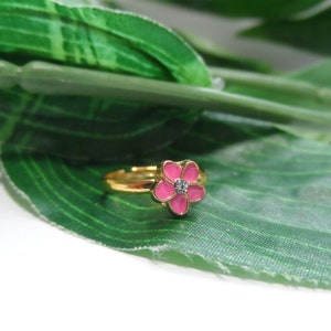 Child's adjustable pink flower ring, kids rings, girls rings,little girls rings, toddler rings, girls birthday gifts, little girls rings