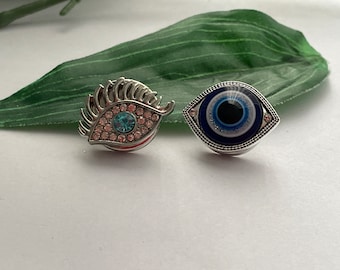Evil Eye Lapel Pin, Evil Eye Snap Pin, Lapel Pin,  Hat Pin, Lapel Pin, Evil Eye Brooch
