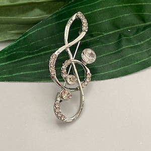 Rhinestone Music Note Lapel Pin, Music Note Pin, Music note Lapel Pin, Rhinestone Music Note Lapel Pin, Decorative Brooch