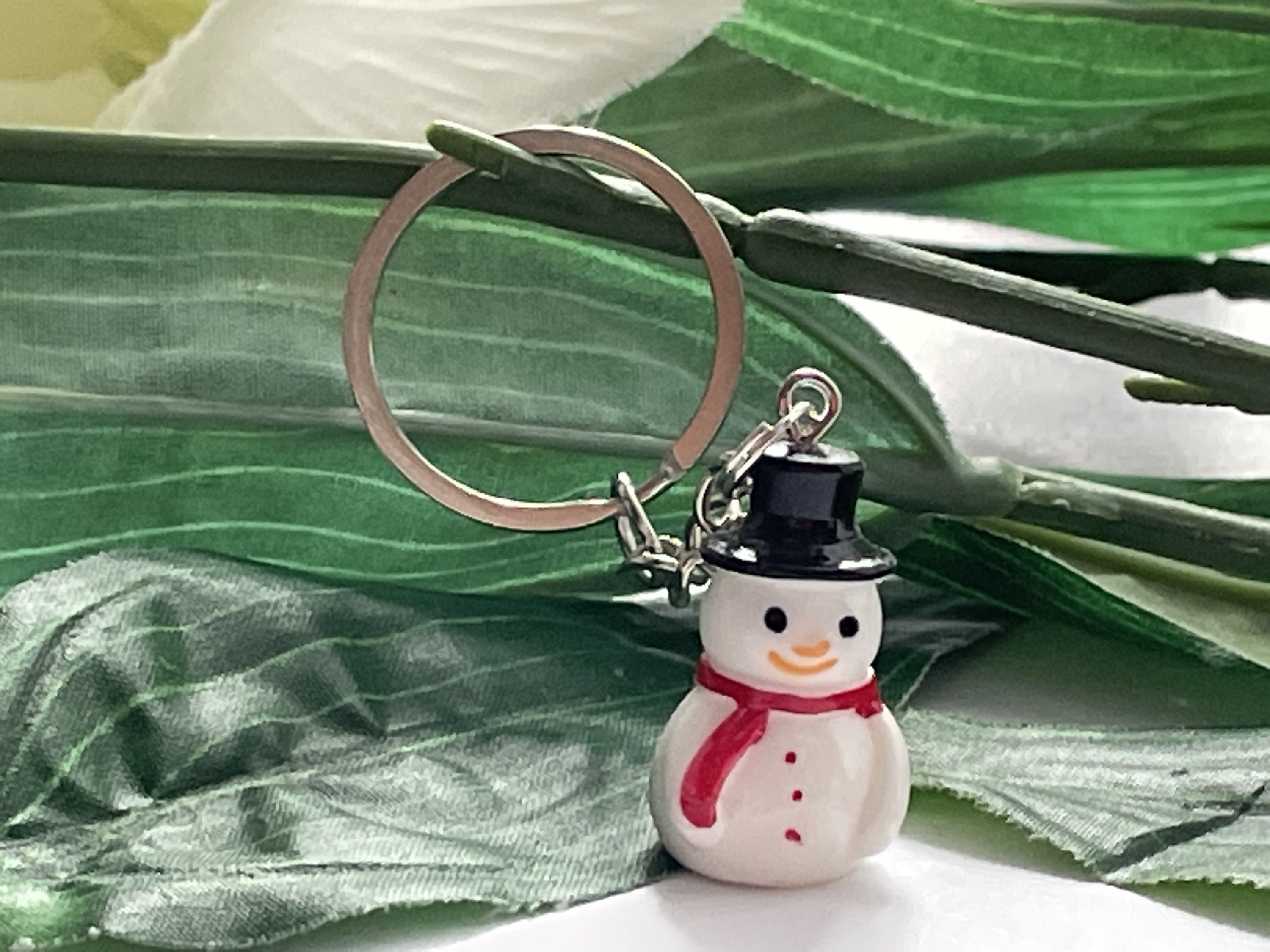 Snowman Keychain, Novelty Keychain, Snowman Keyrings, Christmas