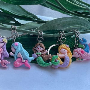 Mini Mermaid Keychain, Novelty Keychain, mermaid keyrings, Christmas Keychains, swimming gifts image 2