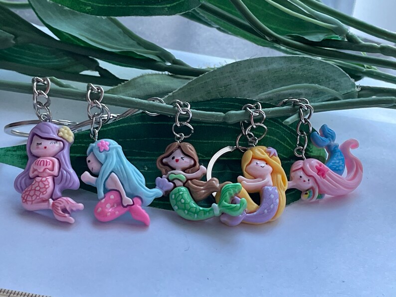 Mini Mermaid Keychain, Novelty Keychain, mermaid keyrings, Christmas Keychains, swimming gifts image 2