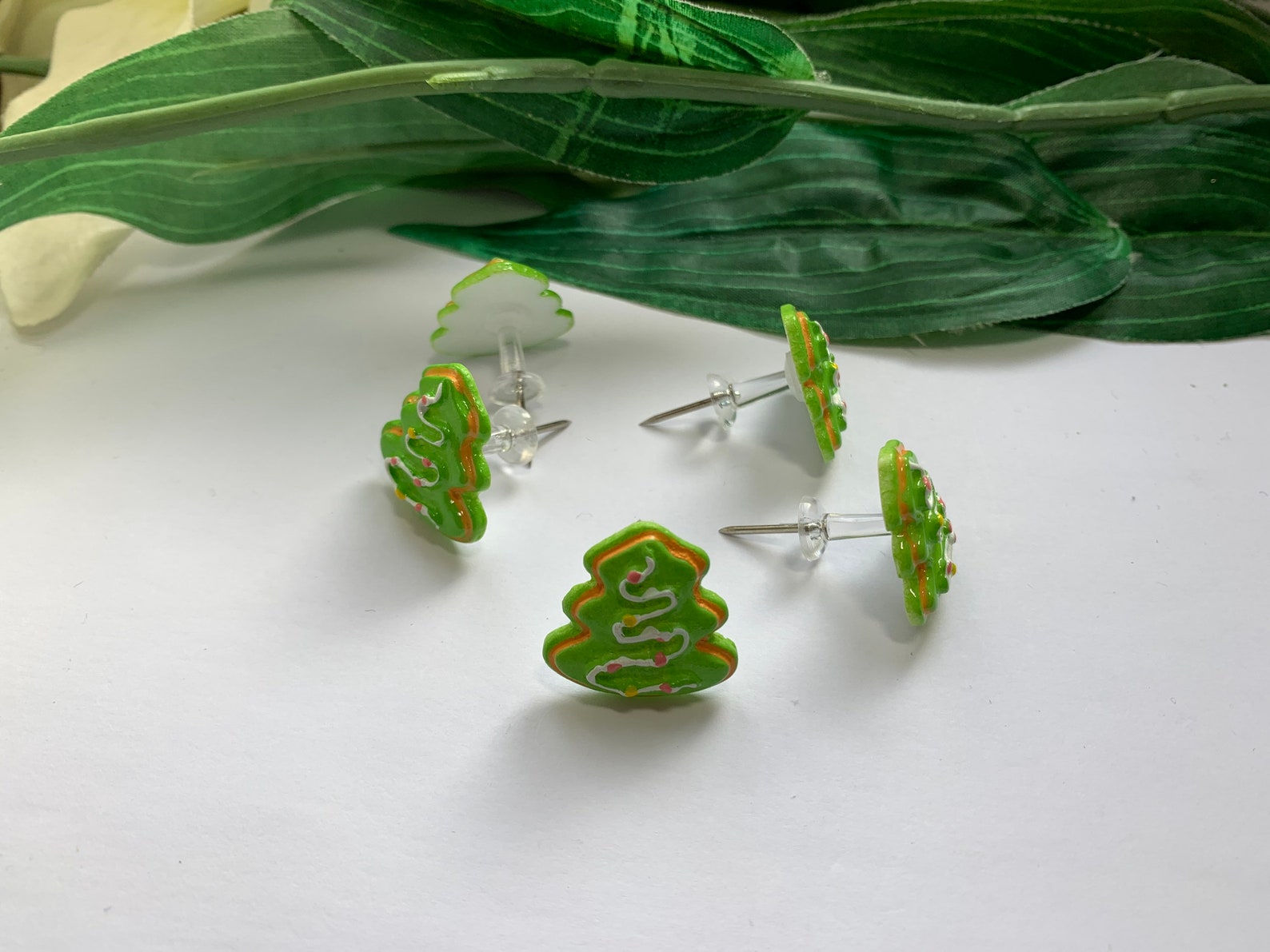 Christmas Tree Cookie Push Pins Novelty Push Pins Decorative Etsy