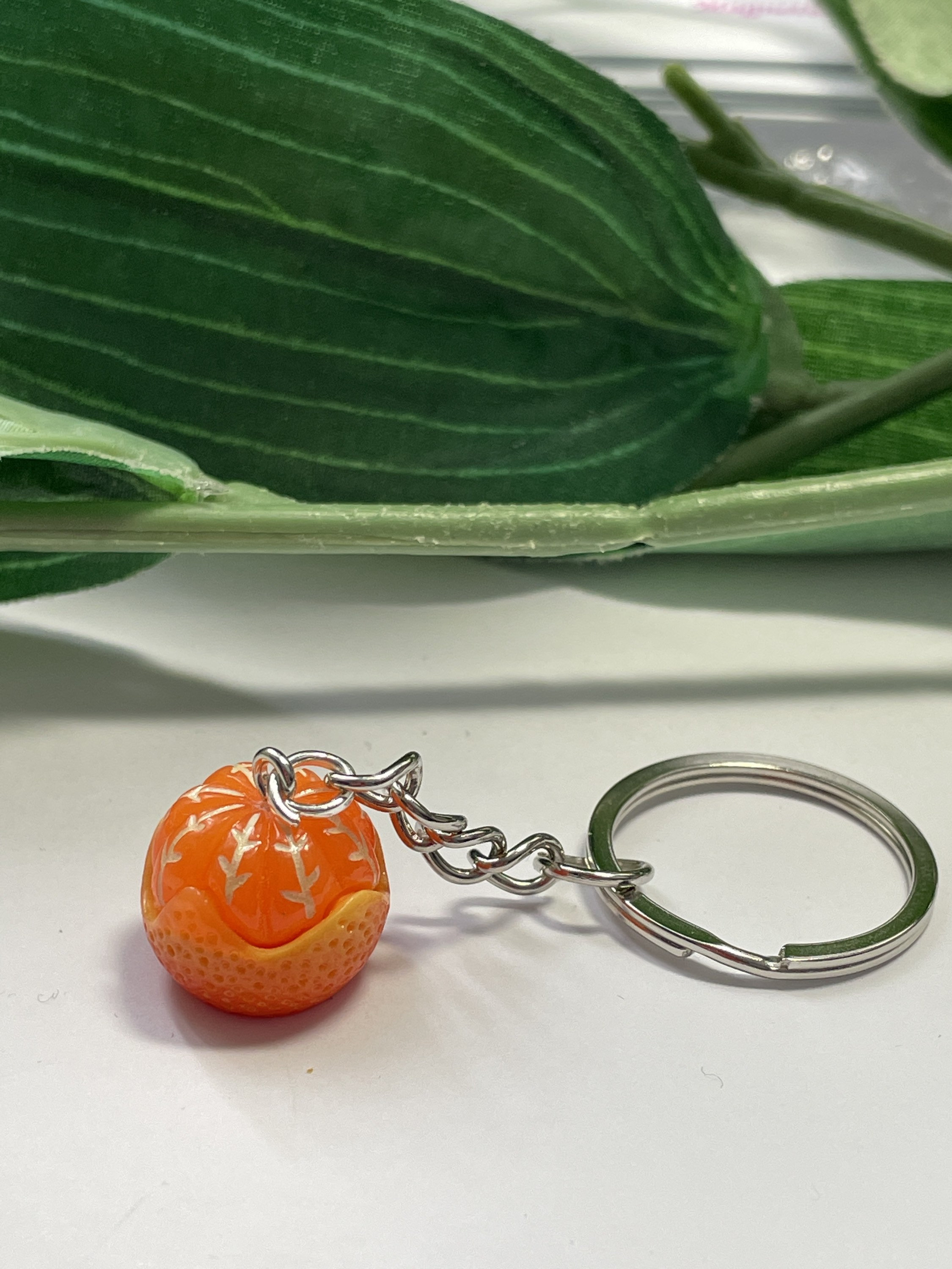 Orange 3D Keychains, Novelty Keychains, Orange Keyrings, Birthday