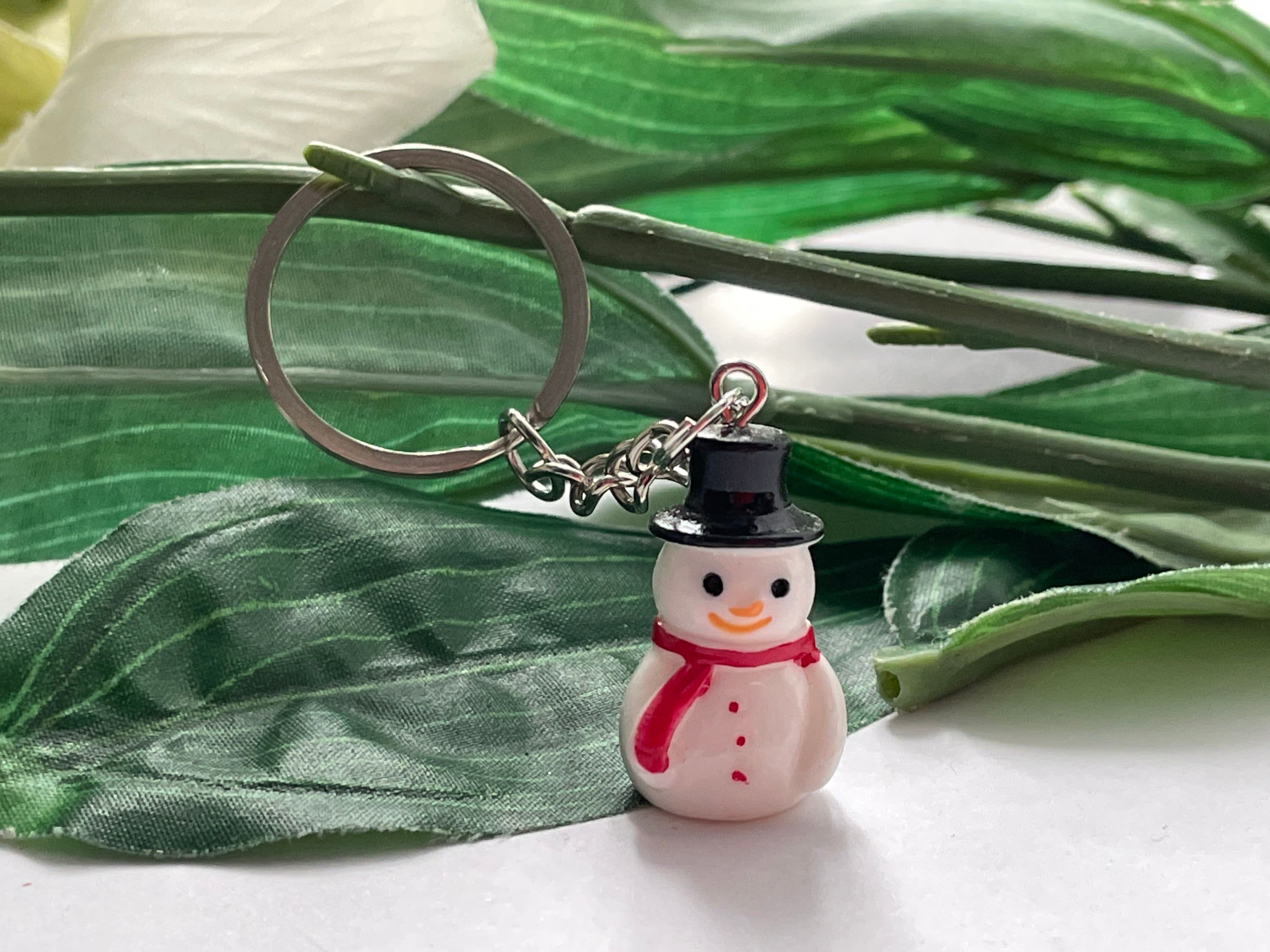 Snowman Keychain, Novelty Keychain, Snowman Keyrings, Christmas