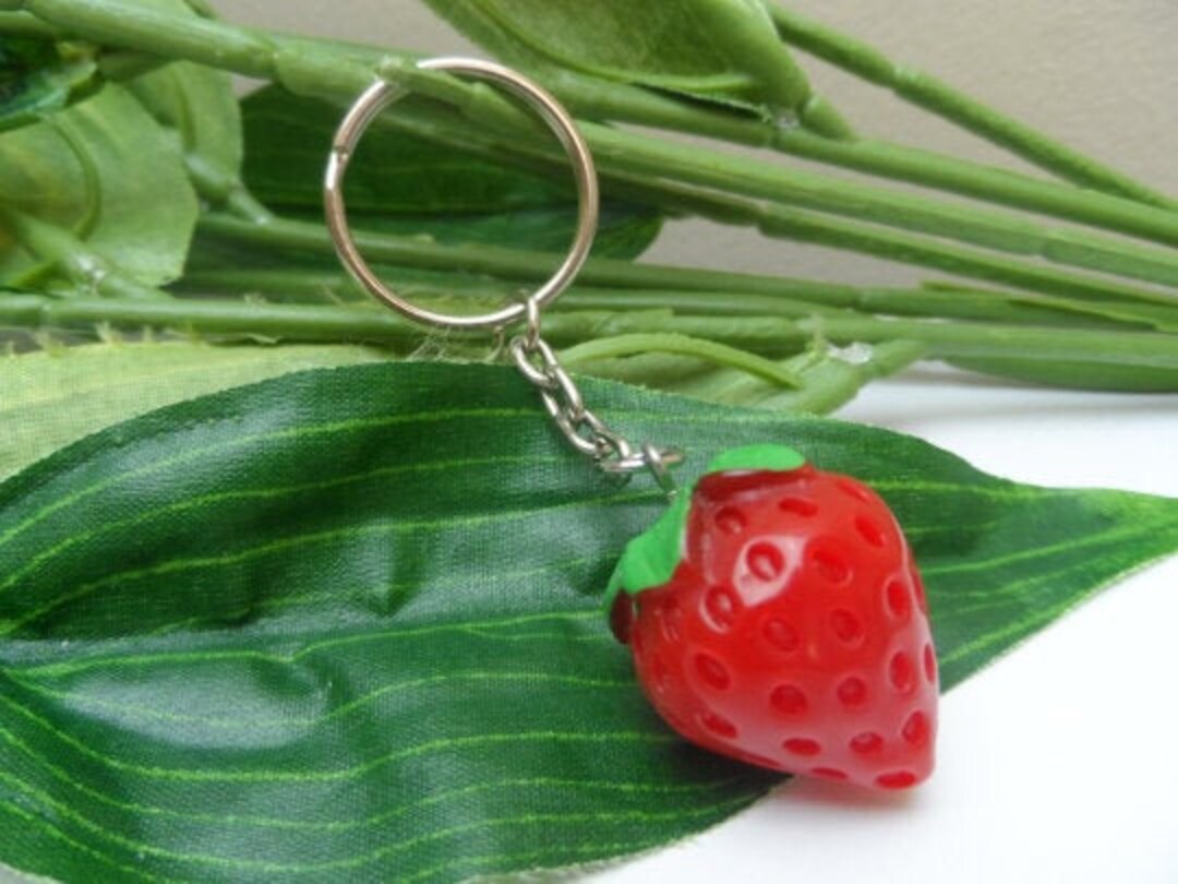 Strawberry Keychains Novelty Keychains Strawberry Keyrings Etsy UK