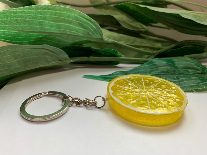Slice of Lemon Keychains, Novelty Keychains, Lemon Slice Keyrings ...