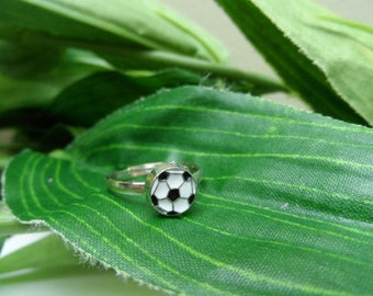 Child's adjustable Football ring, kids rings, girls rings, boys soccer ring, little boys gifts, boys ring, football favors