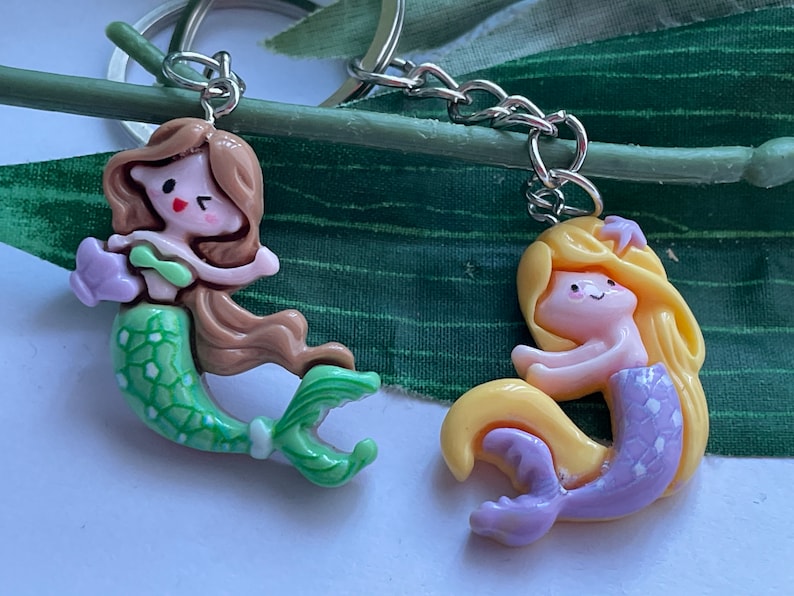 Mini Mermaid Keychain, Novelty Keychain, mermaid keyrings, Christmas Keychains, swimming gifts image 4