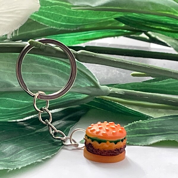 Mini porte-clés burger, porte-clés fantaisie, porte-clés burger, cadeaux d'anniversaire, cadeaux préados, cadeaux ado, cadeaux burger