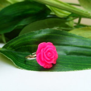 Child's adjustable rose pink flower ring, toddler rings, kids rings, flowergirl rings, little girl rings,girls gifts, girls birthday gifts
