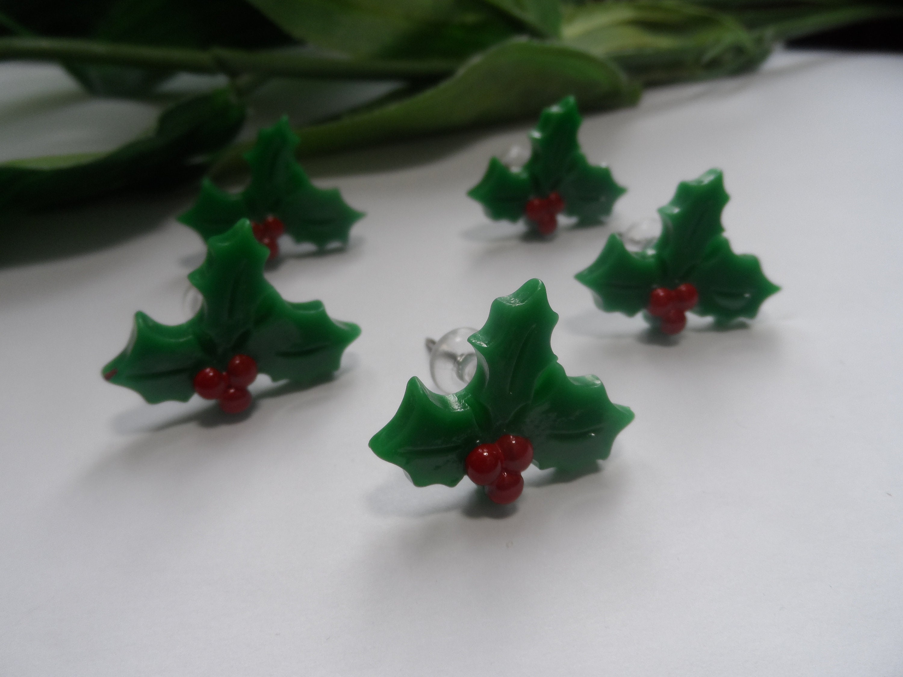 Christmas Holly Push Pins Novelty Push pins Decorative Push Etsy