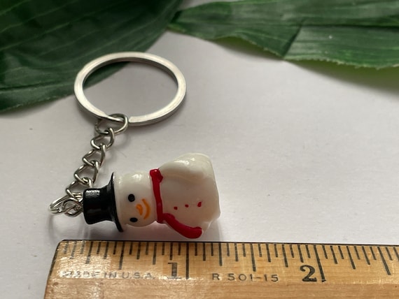 Snowman Keychain, Novelty Keychain, Snowman Keyrings, Christmas