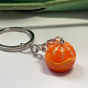 Orange 3D Keychains, novelty keychains, orange keyrings, birthday gifts,Tween gifts, teen gifts, orange gifts