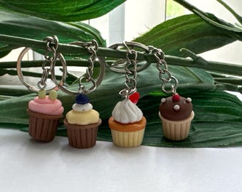 Mini Cupcake Keychains, novelty keychains, cupcake keyrings, birthday gifts,Tween gifts, teen gifts, cupcake gifts