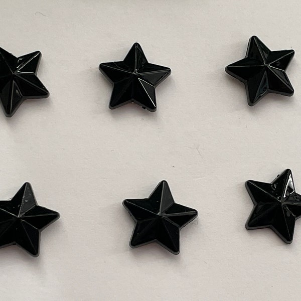 Lot de 6 mini aimants étoiles noirs, aimants étoiles, aimants pour réfrigérateur, aimants casier, aimants fantaisie