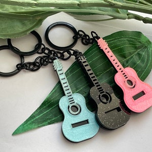 Guitar Keychain, Novelty Keychain,  Guitar keyrings, Christmas Keychains, guitar gifts