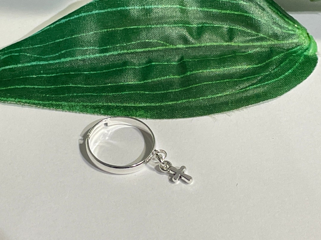 Adjustable Dangle Cross Ring, Dangle Ring, Dangle Toe Ring, Adjustable