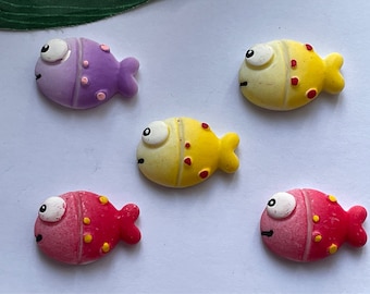 Set of 5 Fish Magnets, fish Fridge Magnets, Locker Magnets, Novelty Magnets