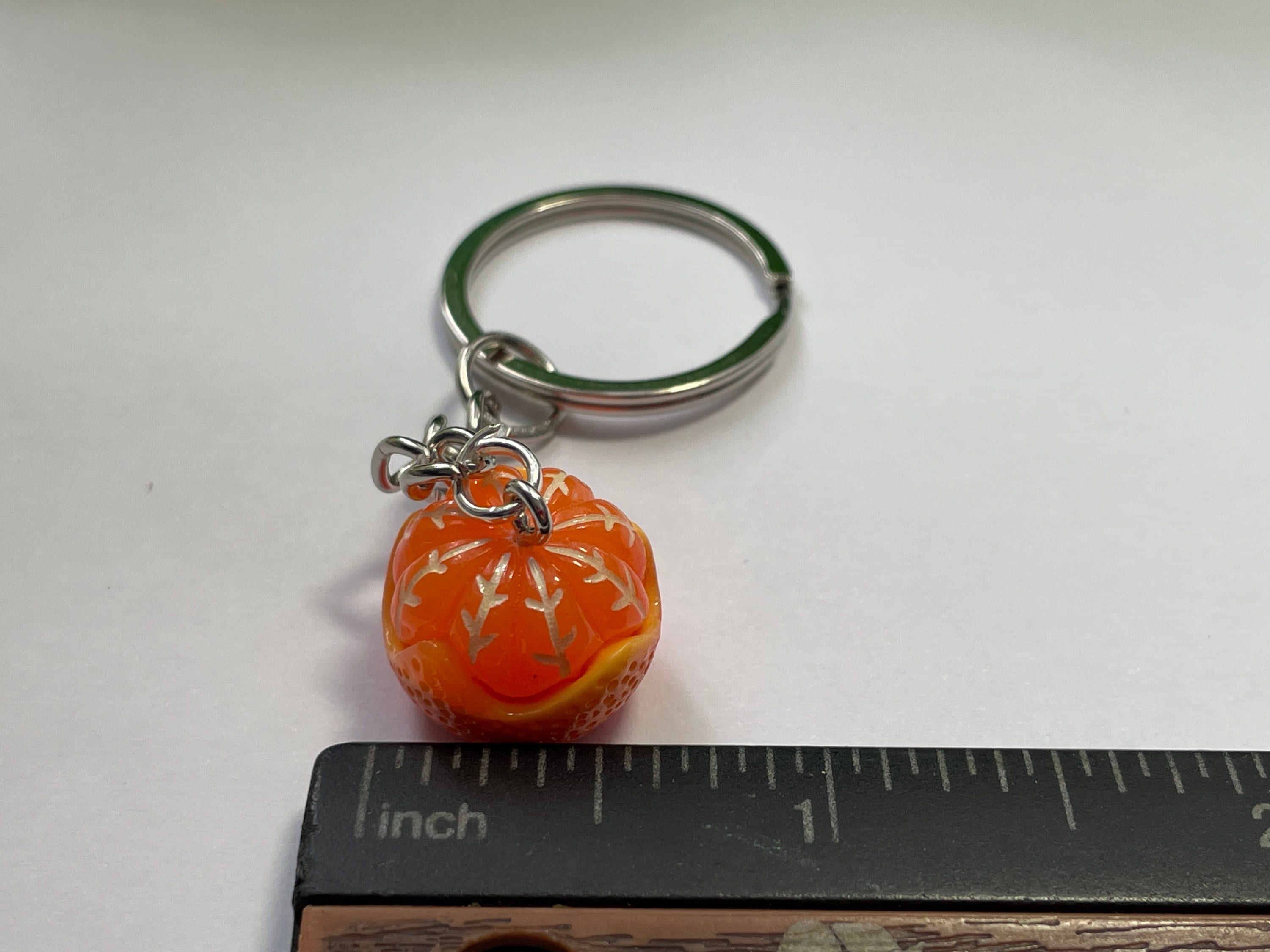 Orange 3D Keychains, Novelty Keychains, Orange Keyrings, Birthday