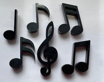 Set of 6 Music Notes Magnets, Music Magnets, Fridge Magnets, Locker Magnets, Novelty Magnets