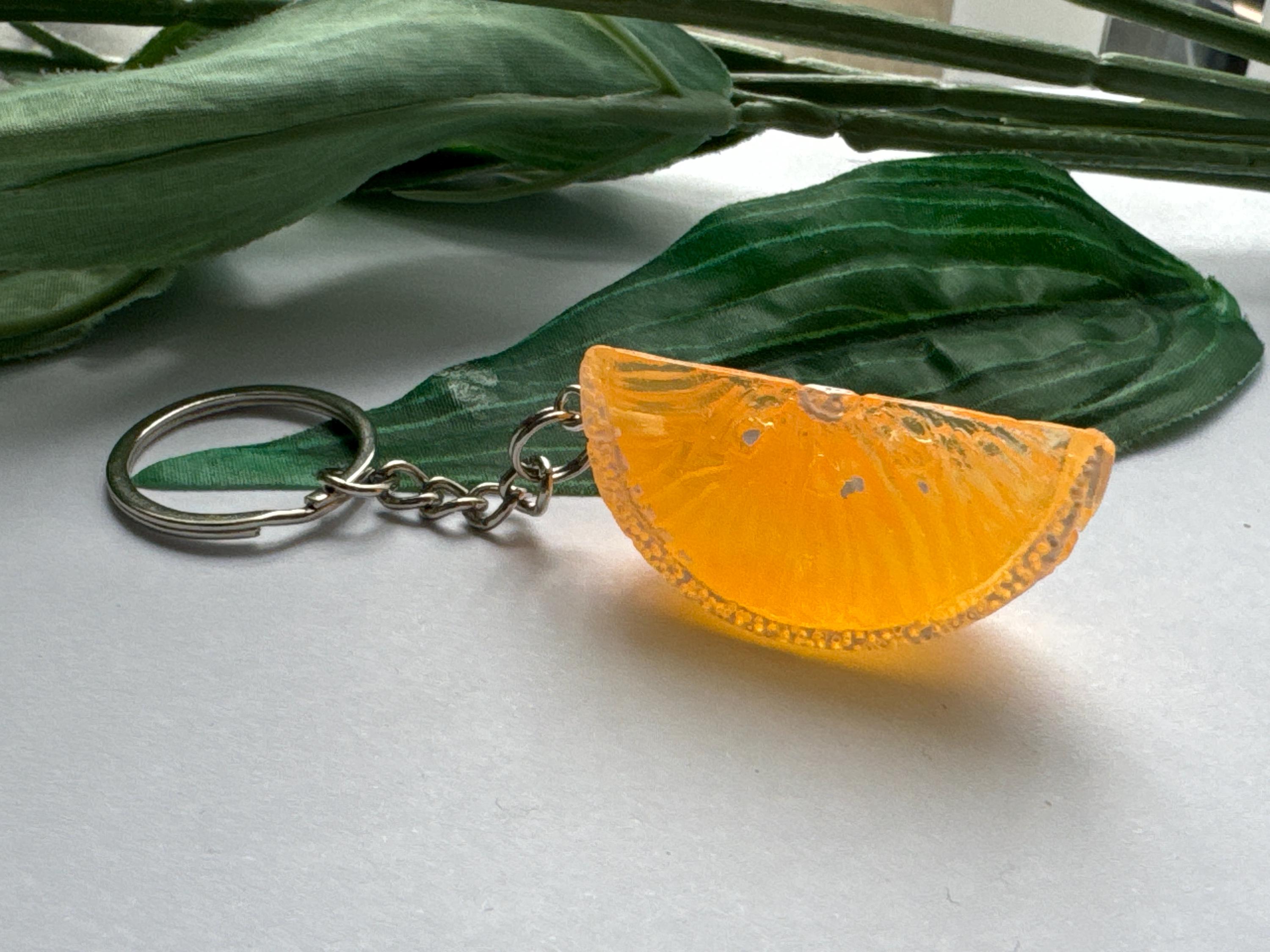 Orange Slice Keychains, Novelty Keychains, Orange Keyrings