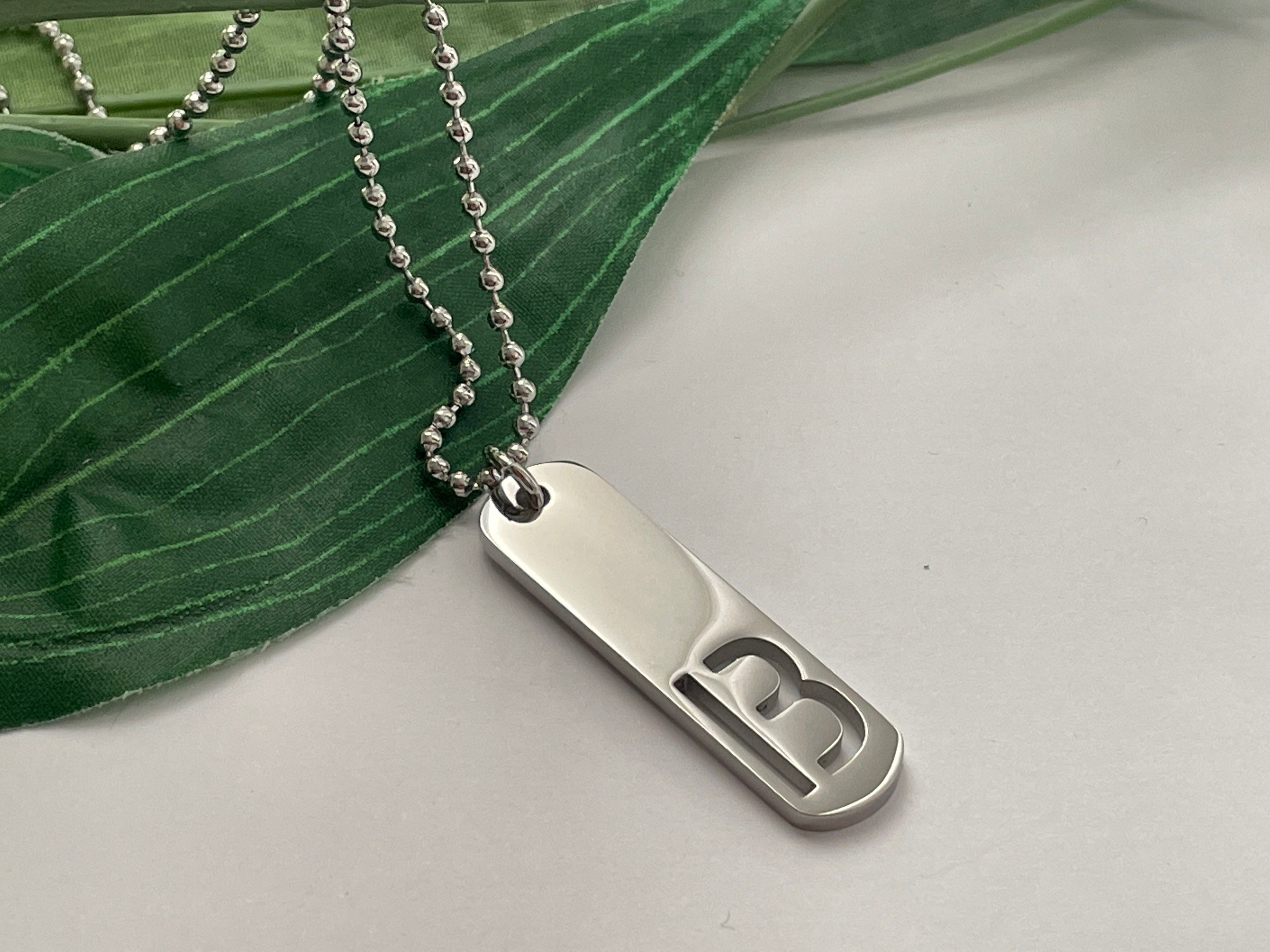 Silver Army Style ID Dog Tag, Personalised Tag 40mm X 25mm Pendant