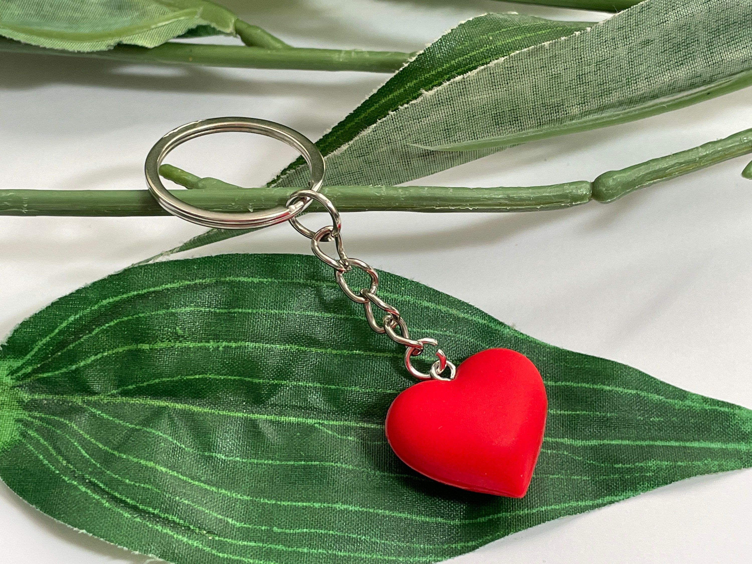 Cherry Heart Keychain, Red heart Keyring – Hawaii Sisters