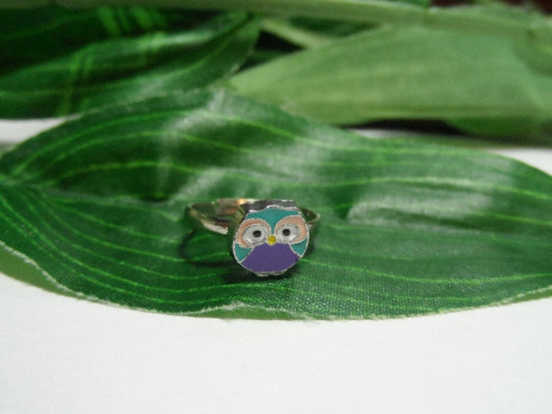 Childs Adjustable Owl Ring Kids Rings Girls Ringslittle Etsy