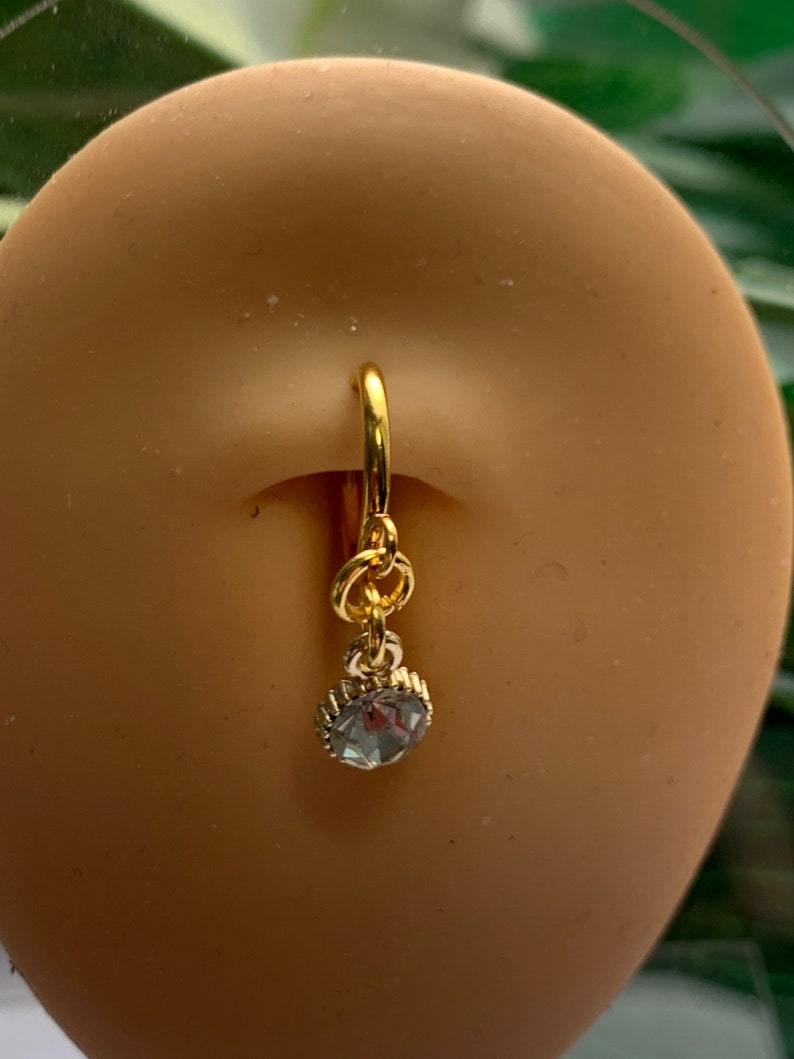 Rhinestone Clip on Belly Button Navel Ring Fake Belly Button Etsy