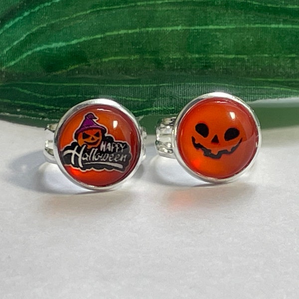Child's adjustable Halloween ring, kids rings, Pumpkin rings,kiddies ring, little gifts, adjustable ring