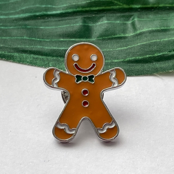 Gingerbread Man Lapel Pin, Gingerbread man Lapel Pin, Christmas Lapel Pin, Novelty Lapel Pin