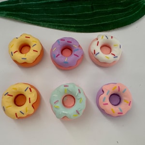 Set of 6 Doughnut Magnets, Doughnut Magnets, Fridge Magnets, Locker Magnets, Novelty Magnets