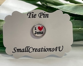 God Loves You Tie Pin, Religious Tie Pin, Jesus Love You Lapel Pin, Tie pin accessories,Tie Pin