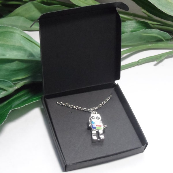 Boys Robot Necklace, Robot pendants, boys birthday gifts, Robot gifts