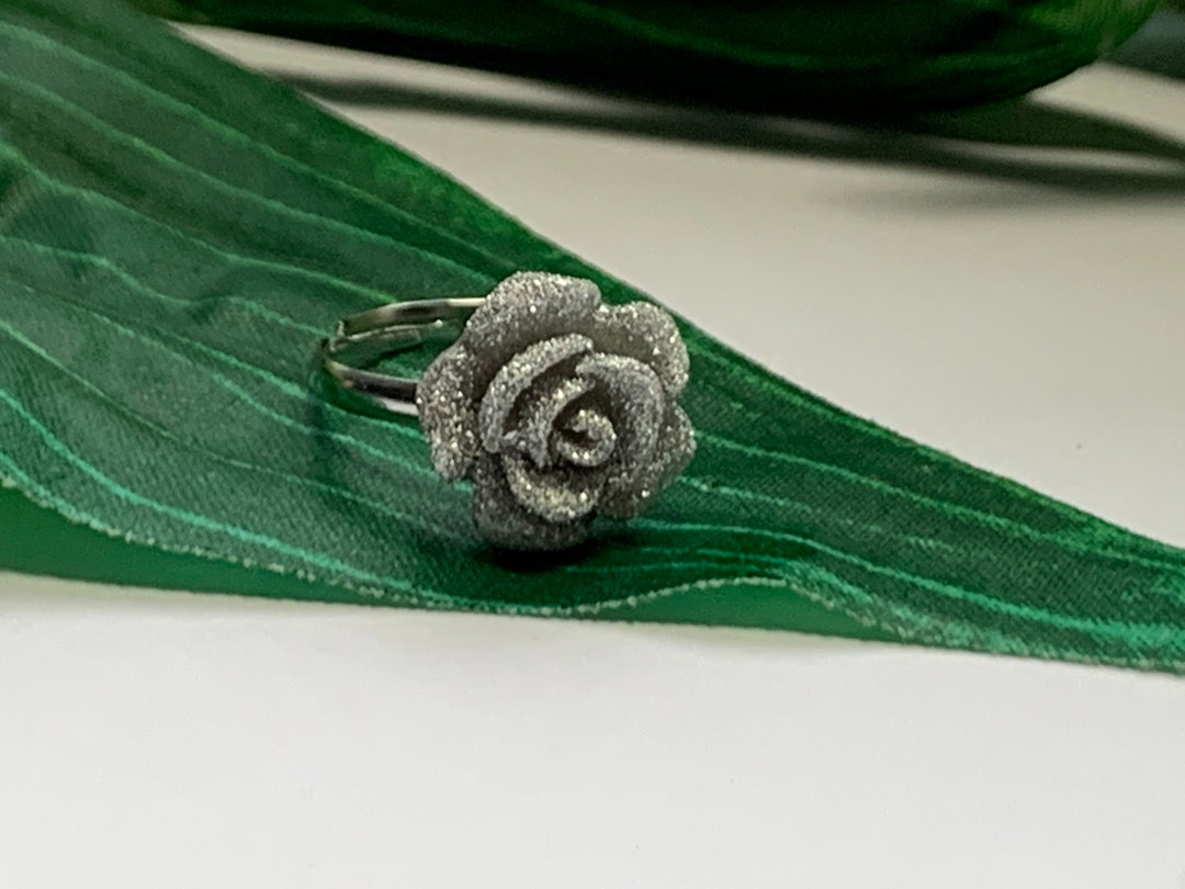 Child's Adjustable Silver Flower Ring, Toddler Rings, Kids Rings