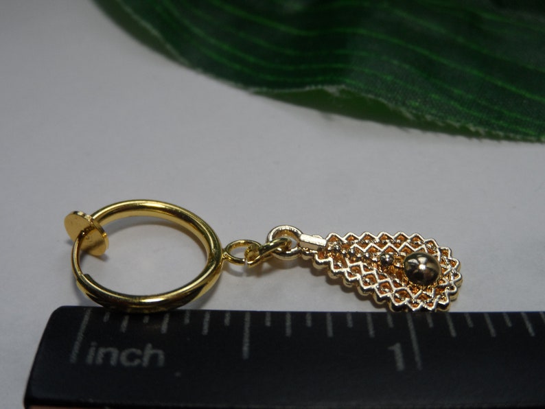 Gold Tone Clip On Belly Button Navel Ring Fake Belly Button Etsy
