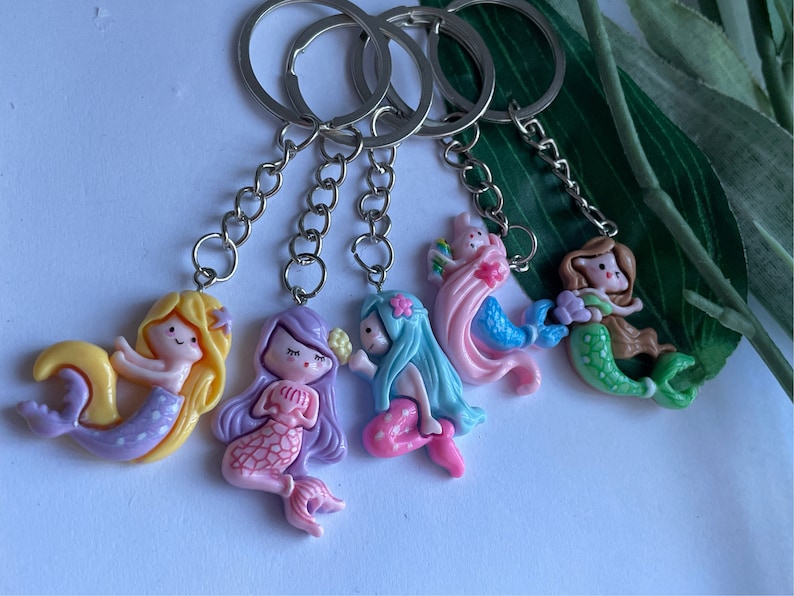 Mini Mermaid Keychain, Novelty Keychain, mermaid keyrings, Christmas Keychains, swimming gifts image 6