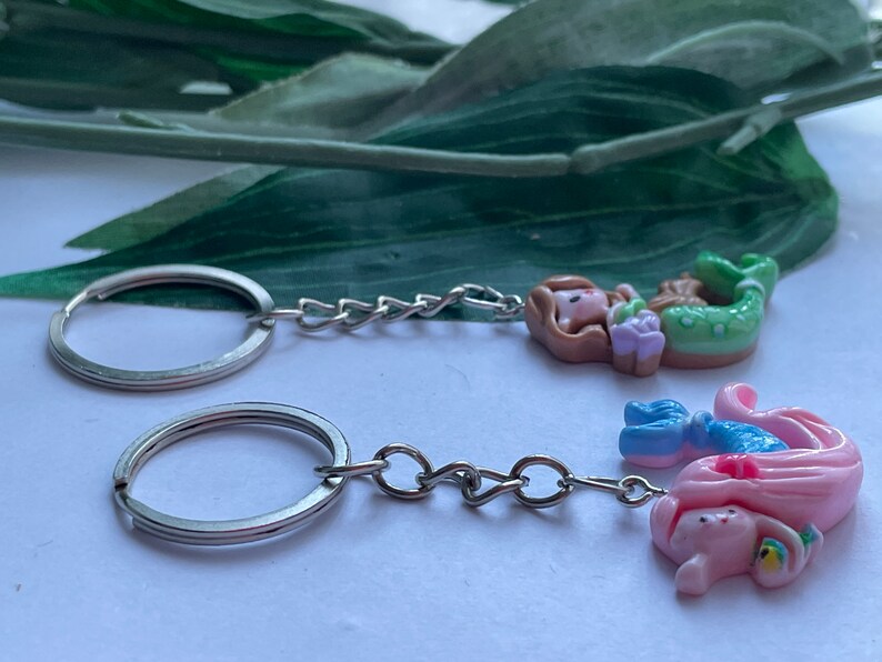 Mini Mermaid Keychain, Novelty Keychain, mermaid keyrings, Christmas Keychains, swimming gifts image 7