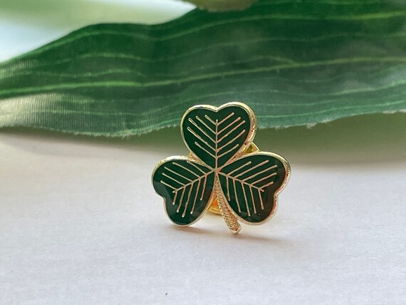 Green Four Leaf Clover Pin - 4 Leaf Clover Lapel Pins