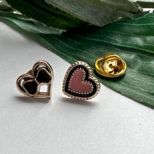 Heart Lapel Pin, heart Pin, pink heart Lapel Pin, Blouse accessories, flower dress Pin, dress pin