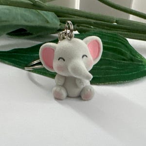 Fuzzy Elephant Keychain, Novelty Keychain, elephant keyrings, tween gifts, teen gifts